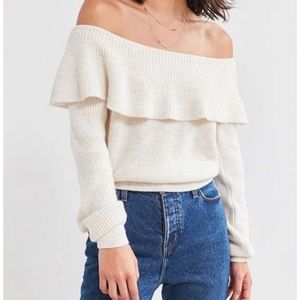Kimchi Blue Ruffle Off the Shoulder Sweater